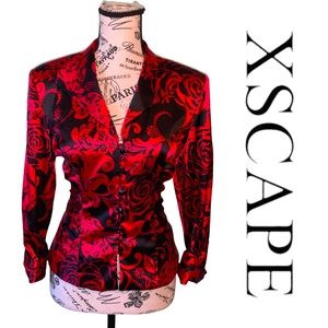 Xscape Black and Red Ladies Blazer Jacket Size 8